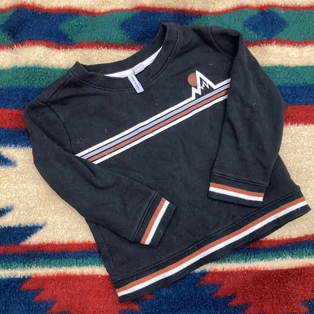 Janie & Jack black stripe detail sweatshirt